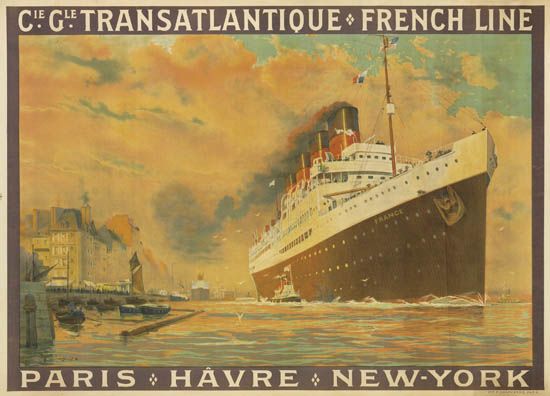(FRENCH LINE.) France (III). Cie. Gle. Transatlantique * French Line * Paris * Hâvre * New-York.